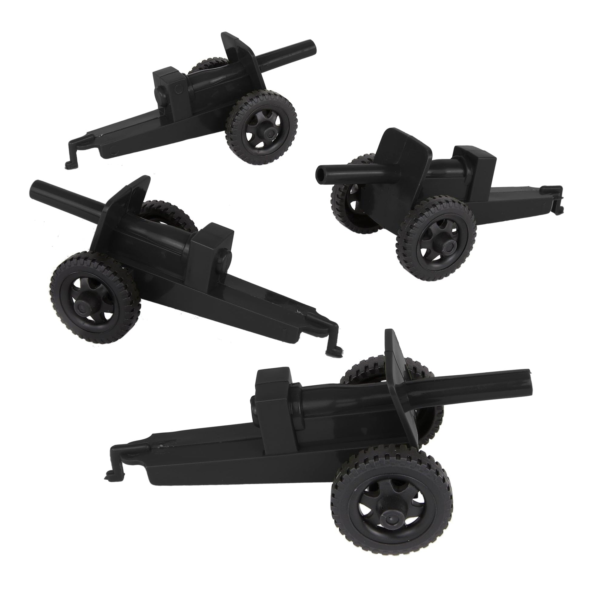 Tim Mee Toy TimMee M3 Artillery - Black 4pc Plastic Army Men Cannon Playset - Made in USA