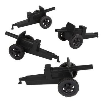 Tim Mee Toy TimMee M3 Artillery - Black 4pc Plastic Army Men Cannon Playset - Made in USA