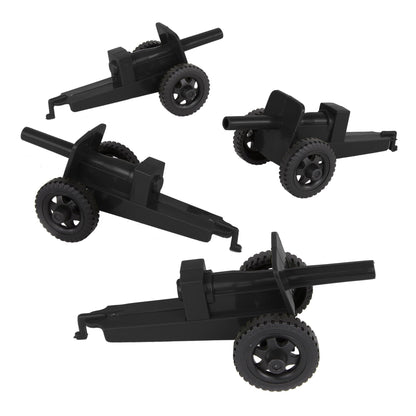 Tim Mee Toy TimMee M3 Artillery - Black 4pc Plastic Army Men Cannon Playset - Made in USA