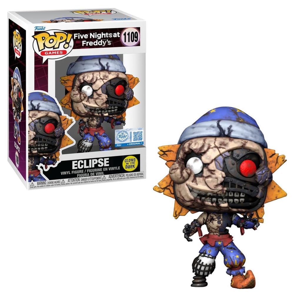 Funko Pop! Games Five Nights at Freddy's: Security Breach Eclipse Vinyl Figure, Glow in The Dark, 4.6 Inches Tall, #1109 Exclusive Collectible