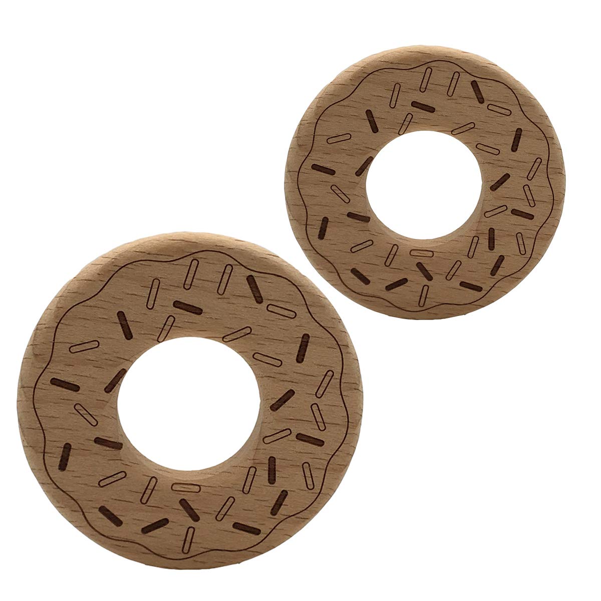 Organic Wooden Donuts Natural Handmade Unfinished Beech Wooden Animal Shape Pattern DIY Home Decoration Crafts Accessory (Donuts)