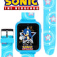 Accutime Kids SEGA Sonic The Hedgehog Blue Educational Touchscreen Smart Watch Toy for Boys, Girls, Toddlers - Selfie Cam, Learning Games, Alarm