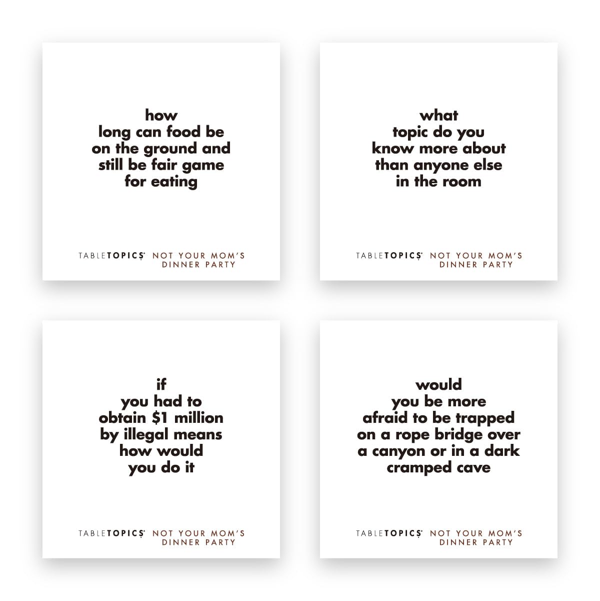 TableTopics Not Your Mom’s Dinner Party Conversation Cards for Adults to Get to Know Each Other on a New Level, 135 Eye-Opening Questions for Friends