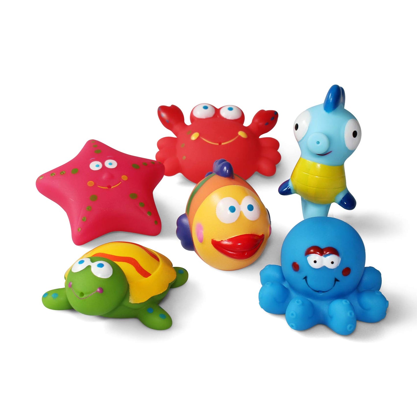 Bathtub Toys Floating Bath Toys(6PCS) with Storage Net,Baby Soft Bath Time Boat Toys,Bathtub Learning Water Toys and Bathtub Toys