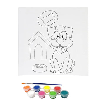 Misco Toys Canvas Paint Party Kits, 11 Piece Art kit Pre-Drawn Outline Canvas for Paint and Sip 8 Colors and Brush Included, Great Gift for Kids 4+