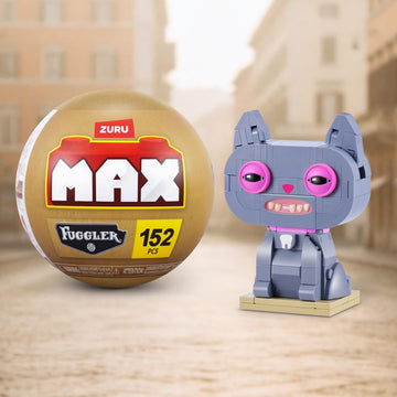 MAX Build More Premium Bricks Fuggler Alley Cats Collection (2 Pack) by ZURU, Plastic Building Brick Capsules for Teens and Adults, Collectible Cat