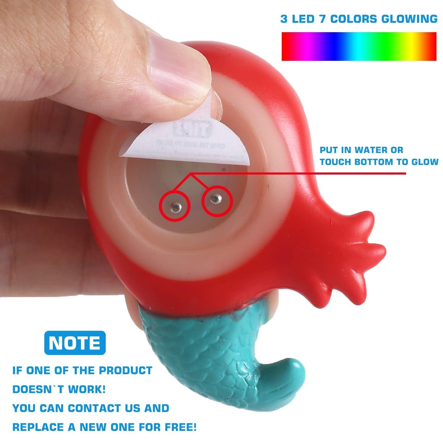 No Hole Bath Toy, 12 Pack Light up Animal, Flashing Color Tub Toys for Toddler Swimming Pool Party Bathtub Bathroom Shower Game, Bathtub Floating