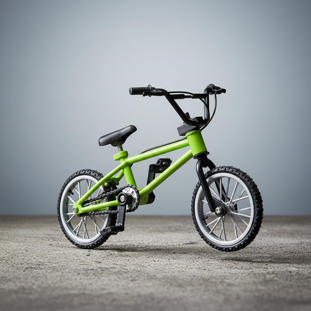 1/18 Scale Mini Diecast Mountain Bike, Finger Bicycle Model, Desktop Decor Art Craft (Green)