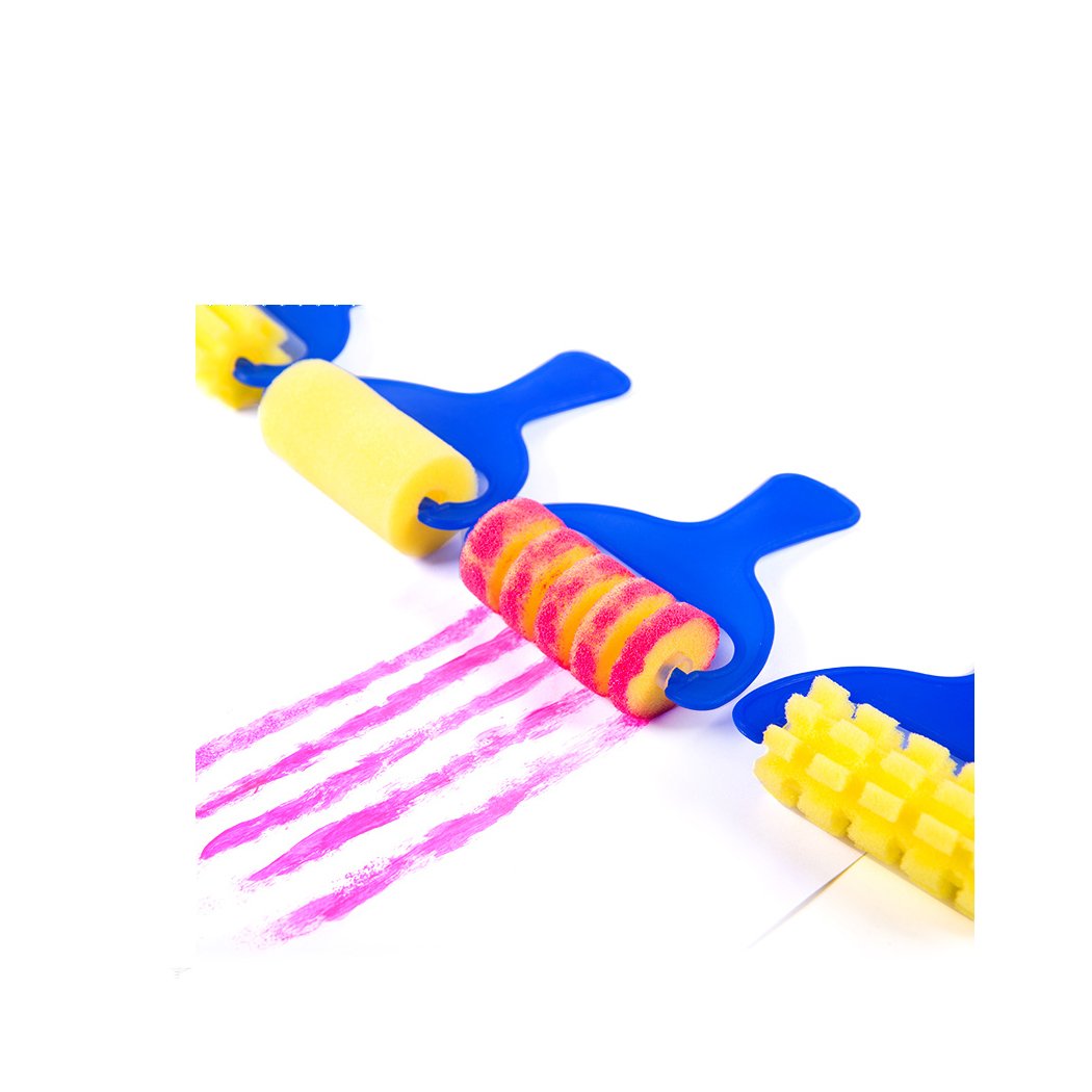 Kids Art & Craft Painting Drawing Tools Mini Flower Sponge Brush Set Fun Kits Early DIY Learning
