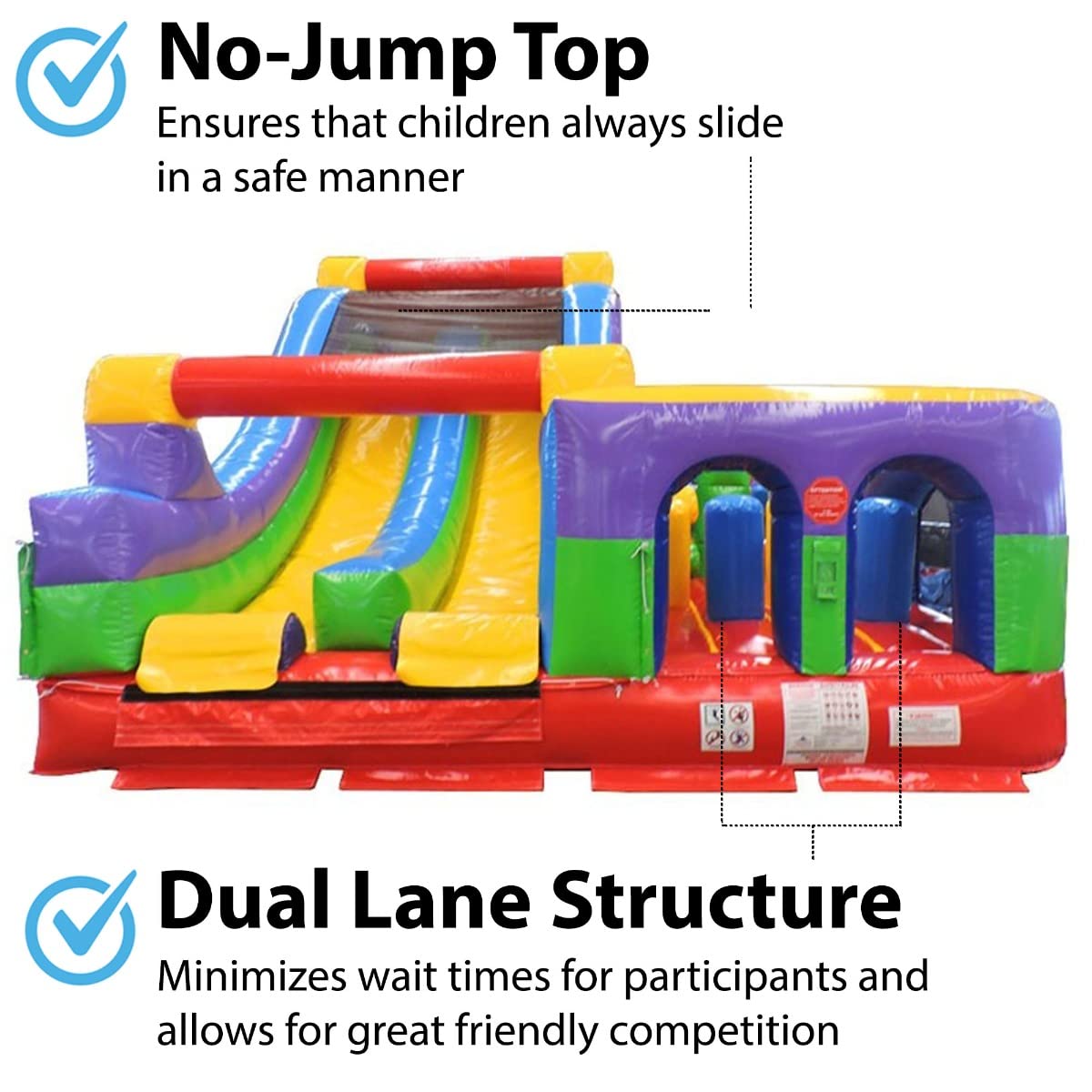 TentandTable Giant Inflatable Obstacle Course Rock Climb & Slide, Rainbow