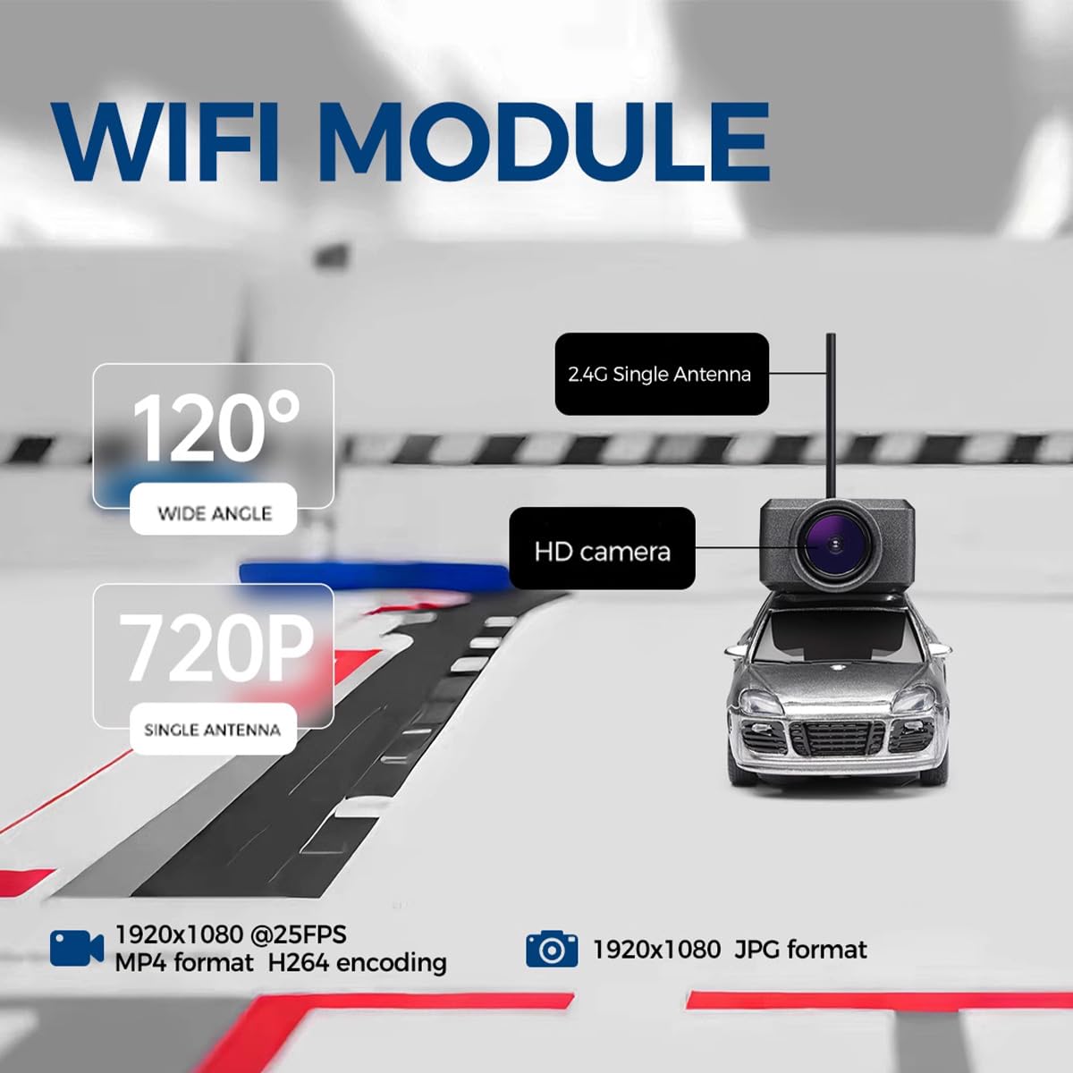 WOWOBONTOY Mini RC Car with HD FPV Camera, 1/64 Scale APP-Controlled Fully Proportional FPV Remote Control Racing Car with Gyro Stabilizer and LED