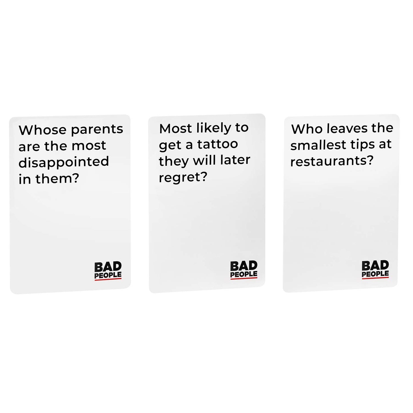 BAD PEOPLE Party Game - Hilarious Adult Card Game for Friends & Game Night | Funny Conversation & Icebreaker Board Game for Parties, Pregames, Social