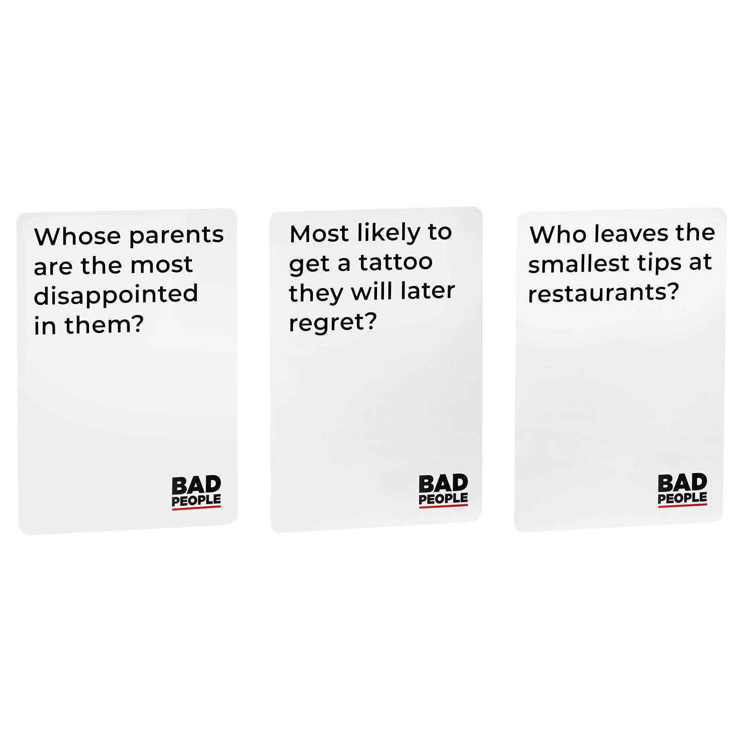 BAD PEOPLE Party Game - Hilarious Adult Card Game for Friends & Game Night | Funny Conversation & Icebreaker Board Game for Parties, Pregames, Social