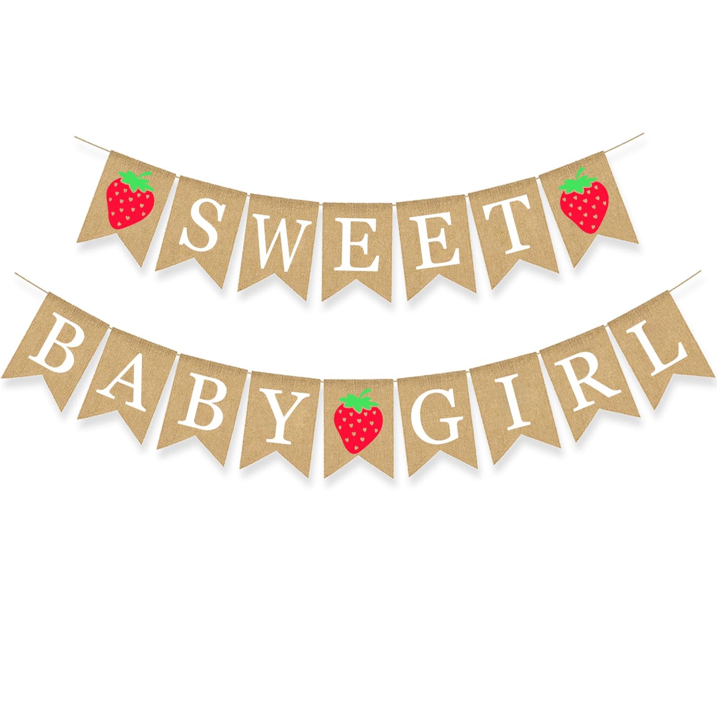 Strawberry Baby Shower Banner Sweet Girl Party Decoration Fruit Berry Garland Pregnancy Supplies