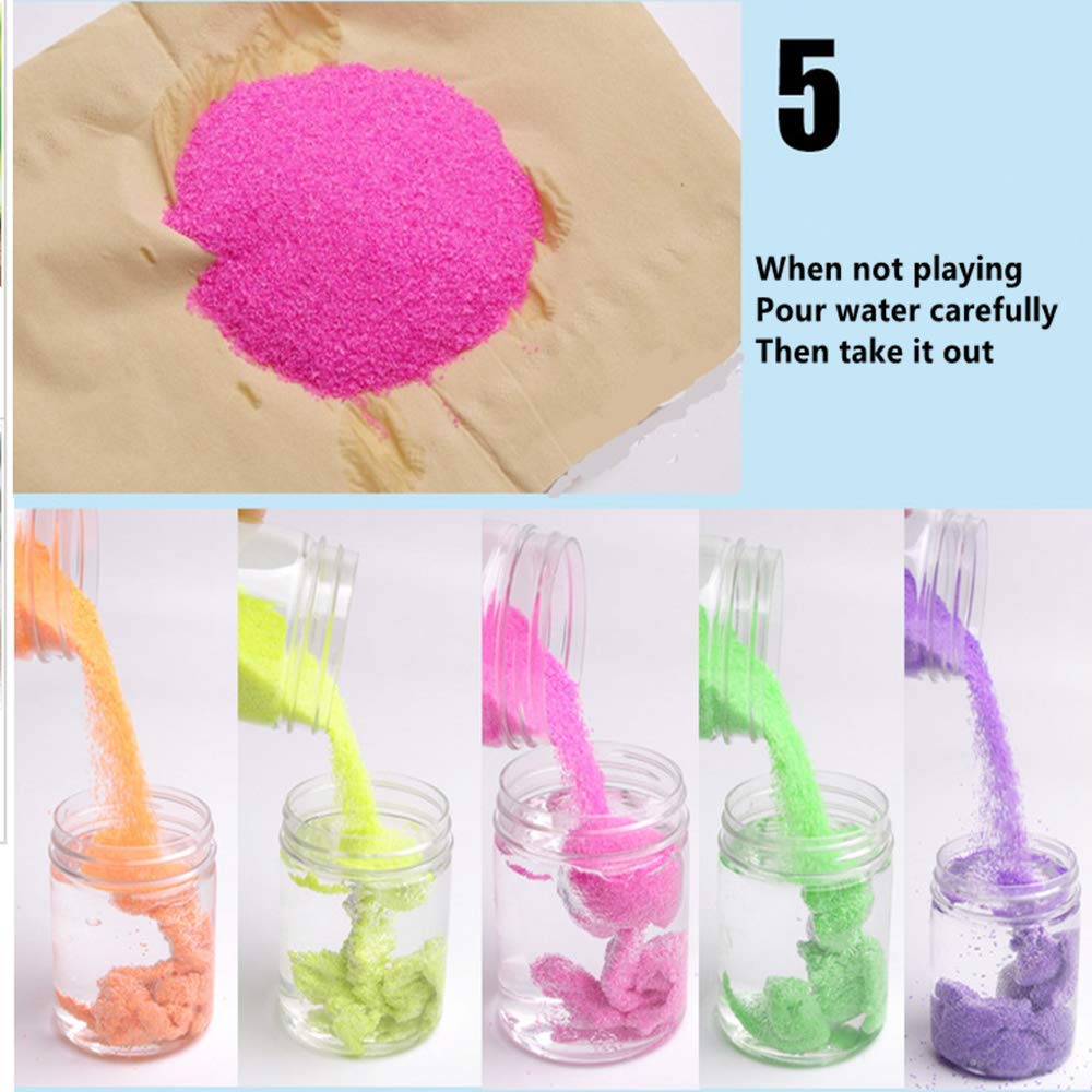 6 Colors Total 1.33 lbs Magic Sand Colored Play Sand That Never Gets Wet