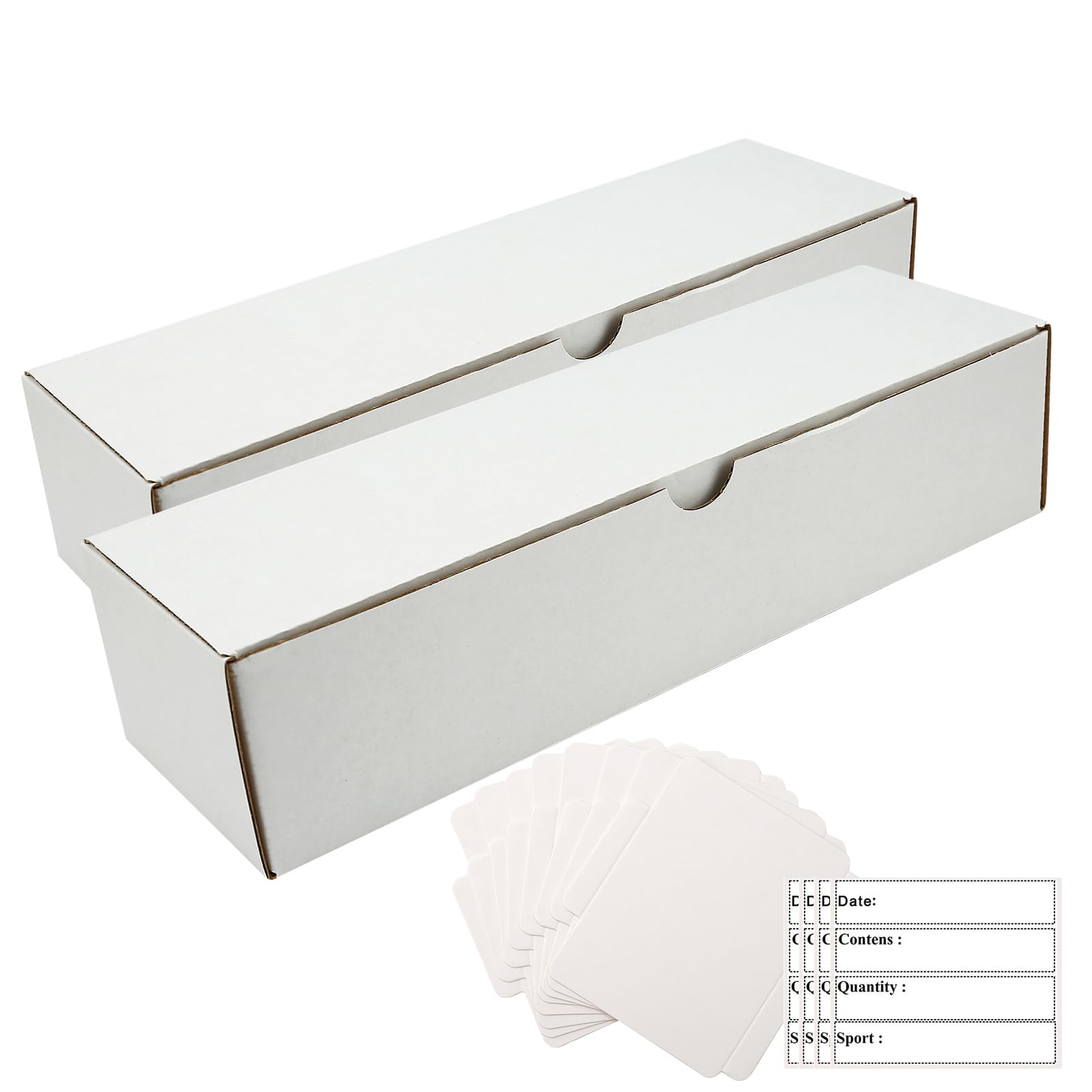 BIU-BOOM Trading Card Storage Box,2-Pack-1600 Count Corrugated Cardboard Box With PKMN/Mtg/Magic/TCG Storage and Collection,Labels For PKMN Card