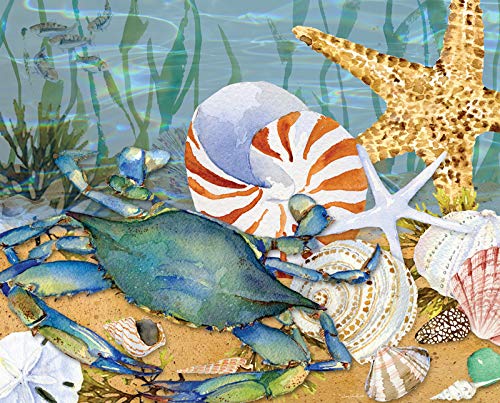 Heritage Puzzle - Under The Sea by Barb Tourtillotte 1000 Pieces Puzzles for Adults - Captivating Ocean Depths and Marine Life - Frameable Jigsaw
