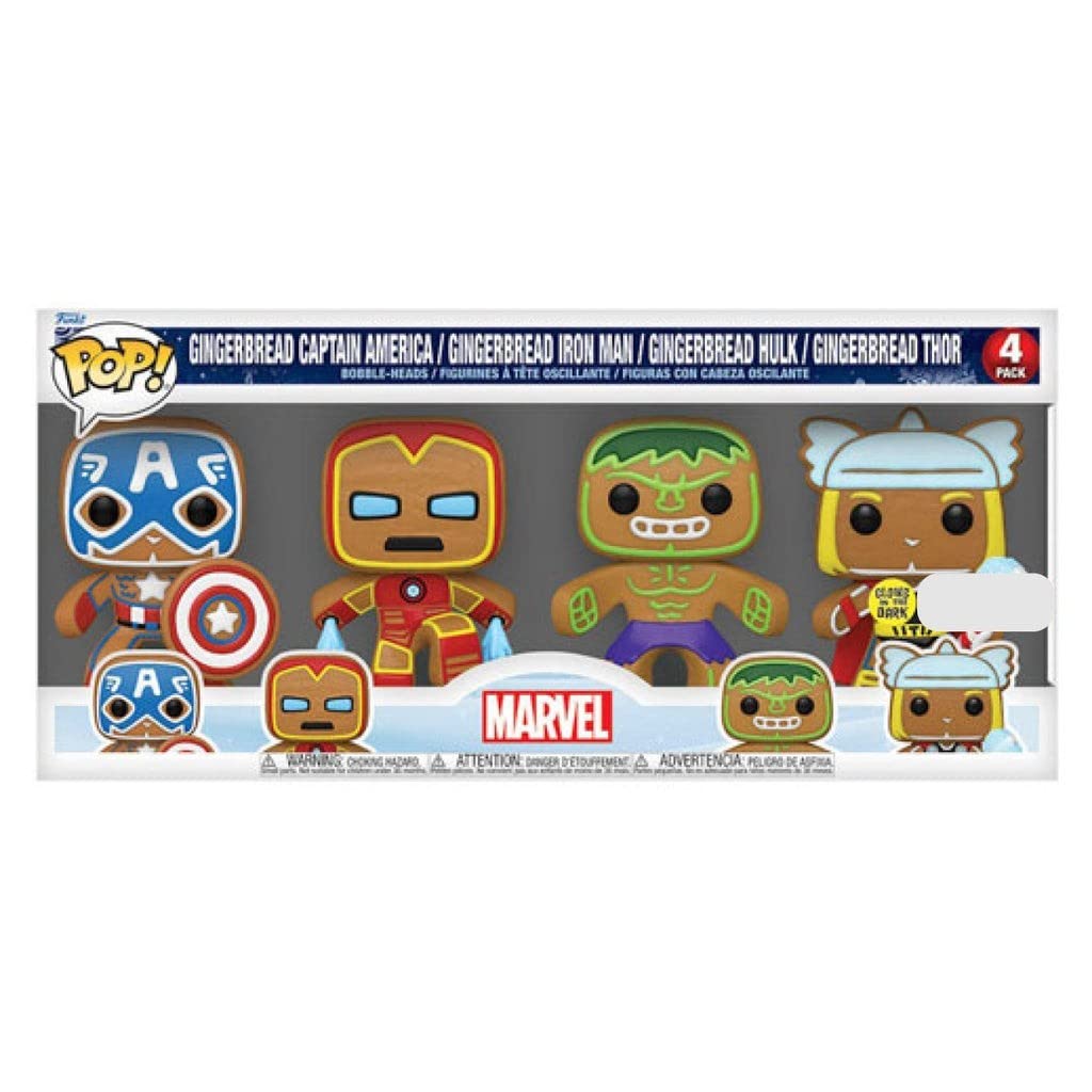Gingerbread Captain America / Iron Man / Hulk / Thor Funko Pop! GITD Walmart