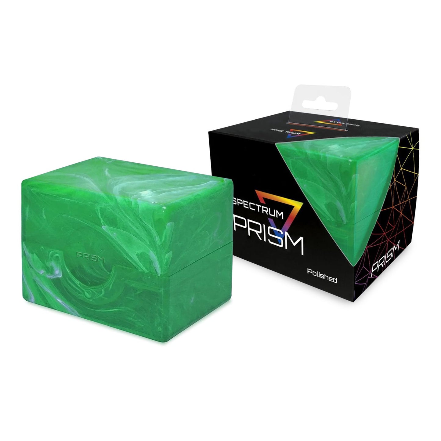 BCW Spectrum Prism Deck Case - Jade Green - 1 Pack | Secure Snap Closure Card Deck Case | Fits 100 Double-Sleeved Cards | Trading Card Deck Storage
