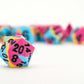 FanRoll 16mm Pride Sharp Edge Silicone Rubber Poly Dice Set: Pansexual