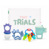 Teether Trial Pack Variety Box for Babies - 4 Baby-Safe Teething Toys & Sensory Teethers for Teething Relief (Nuby, Lansinoh x b.Box, Dr. Brown's)