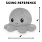 TeeTurtle Reversible Octopus Plushie - 4-Inch Angry Red + Rage Black Two-Sided Flip Plush Toy with Embroidered Details - Cute Mini Collectible Plush