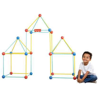 Fisher-Price™ Create Your Way Fort Builder - 70 Piece Fort Building Kit for Kids, Build Your Own Indoor Fort, Construction Set with Rods