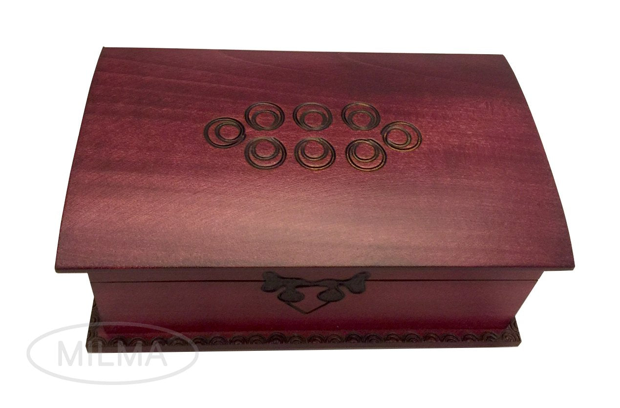 Decorative Wooden Chest Box Trick Secret Opening Puzzle Box Celtic Handcrafted Jewelry Keepsake Made in Poland