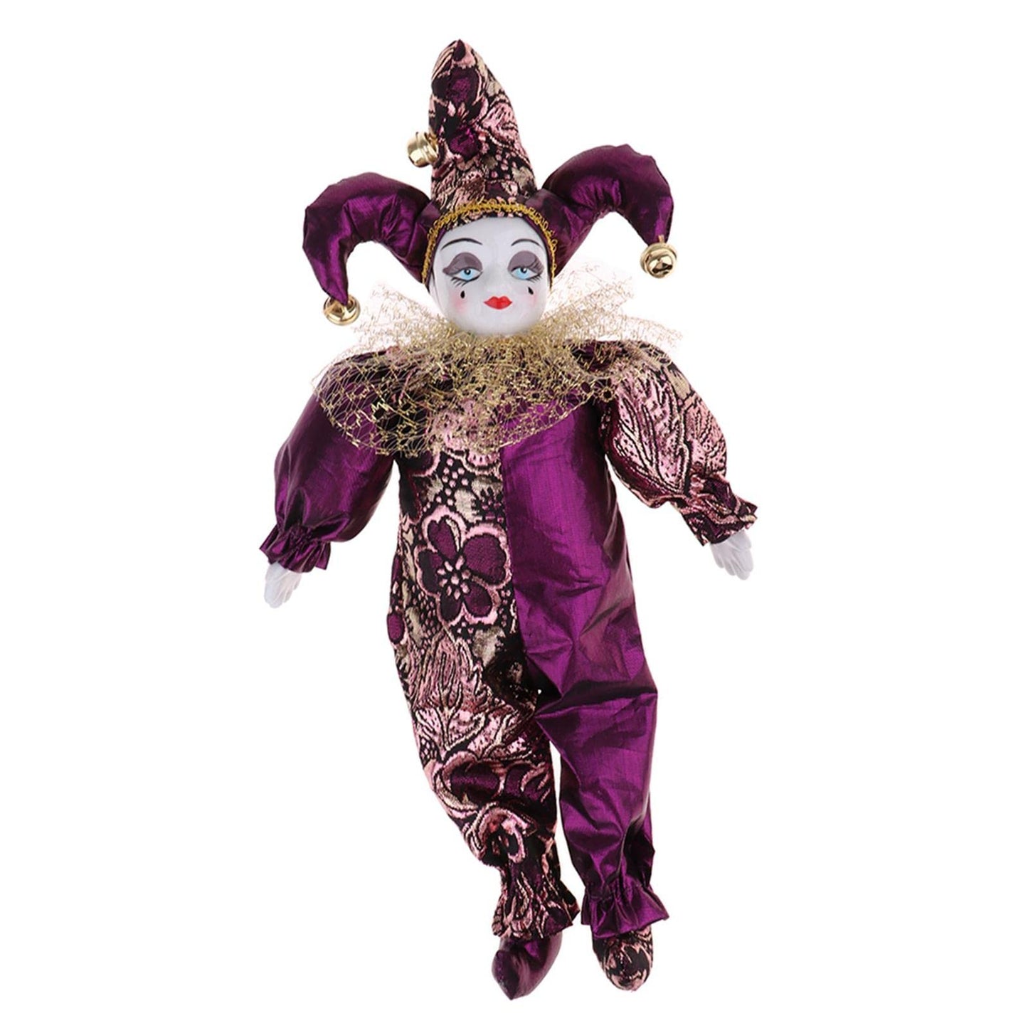 F Fityle 12-Inch Adorable Porcelain Triangle Doll - Blessing Eros Standing Figure in Clothes - Beautifully Crafted Clown for Kids and Adult
