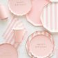 Bonjour Fete Light Pink Cabana Stripe Paper Guest Towels | Disposable, 3-Ply Napkins | Premium Party Supplies & Decor | Holidays, Kids Themed Birthday