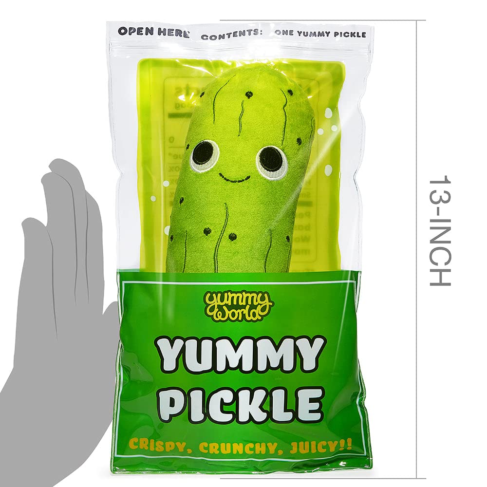 Kidrobot Yummy World Crunchy Pickle in a Bag 10 Inch Interactive Plush