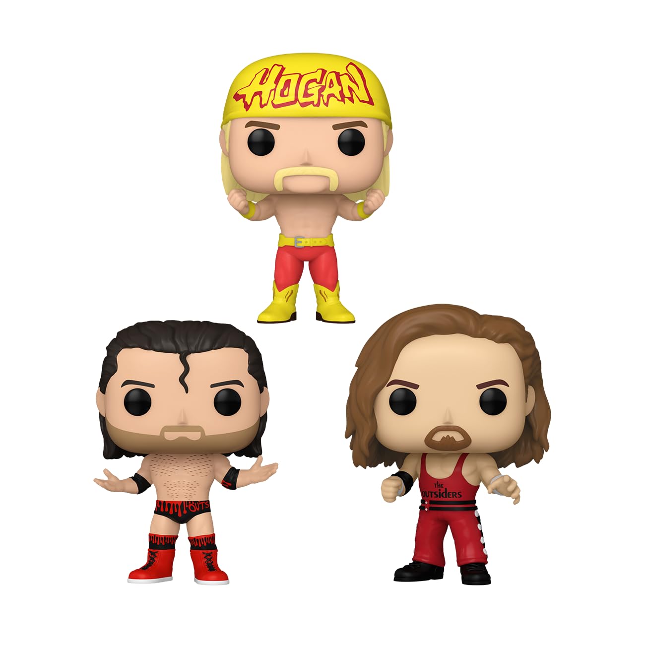 Funko POP! WWE: Hulk Hogan & Outsiders, 3-Pack - Collectable Vinyl Figure - Gift Idea - Official Merchandise - for Kids & Adults - Sports Fans - Model