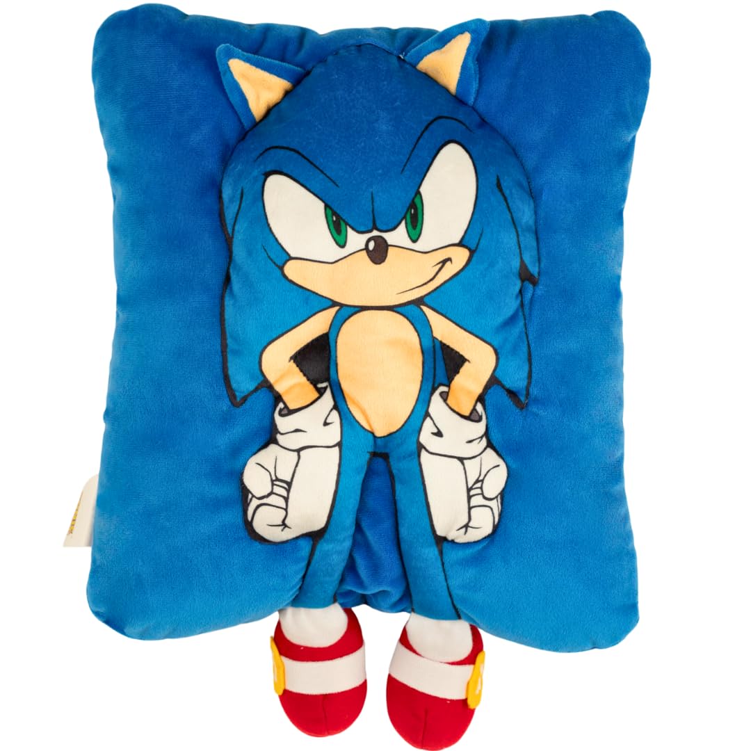 Sonic The Hedgehog Anime Kids Super Plush Cozy Snuggle 3D Pillow (Officially Licensed Product) by Franco