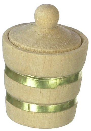 International Miniatures by Classics Dollhouse Miniature Wood Bucket with Removable Lid