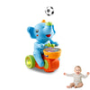 Billowvolve Musical Walking Elephant Drummer Toy Multifunctional Drumming Car Blow Floating Ball Tricycle Children's Drum with LED Lights