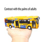 Ailejia City Bus Toy Die Cast Pull Back Public Transportation Vehicles Mini Bus Model Car Toys Lights and Music (Yellow)