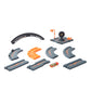 Hot Wheels City Track Pack, 10 Piece Set Includes Track Base & Various Track Pieces to Build a Cityscape, with 1 Hot Wheels Car, Connects to Other