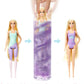 Barbie Color Reveal Sunshine and Sprinkles Doll & Accessories with 25 Surprises, Palm Tree Theme Including Water-Shower Umbrella & Color Change