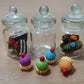 3pc Miniature Food Candy Chocolate Cake Cookie Dollhouse Cake in Clear Glass Mini Bottle Fruit Food #MF088