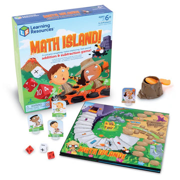 Learning Resources Math Island Addition & Subtraction Game - Math Manipulatives, Educational Board Toys, Classroom Flash Cards , Volcano Toy, STEM