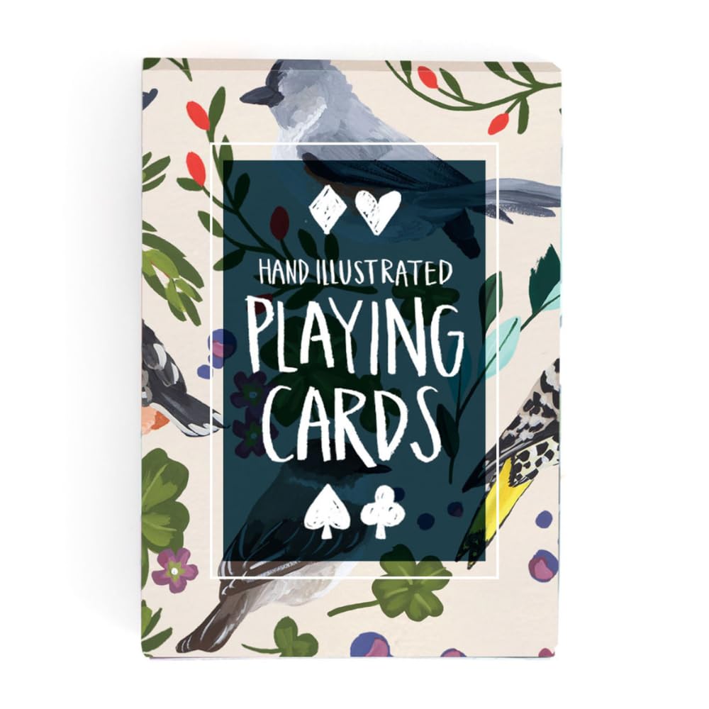 1Canoe2 Deck of Playing Cards, Single Card Deck, 52 Playing Cards Plus Jokers, Custom Art Bird Themed Cards for Game Night, Travel, Beach, Camping