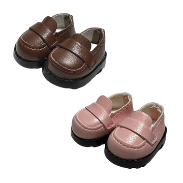 QIXINGWISE Premium Doll Shoes for Lububu, 15cm 17cm Dolls Accessories, Mini Leather Shoes Fashion Dress Up Doll Shoes Replacement (Loafer - Pink &