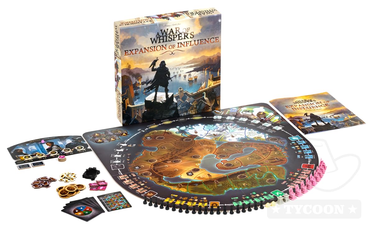 A War of Whispers: Expansion of Influence - 5-Player Support & New Factions, Strategic Board Game Expansion, Ages 14+, Dark Fantasy Wargame