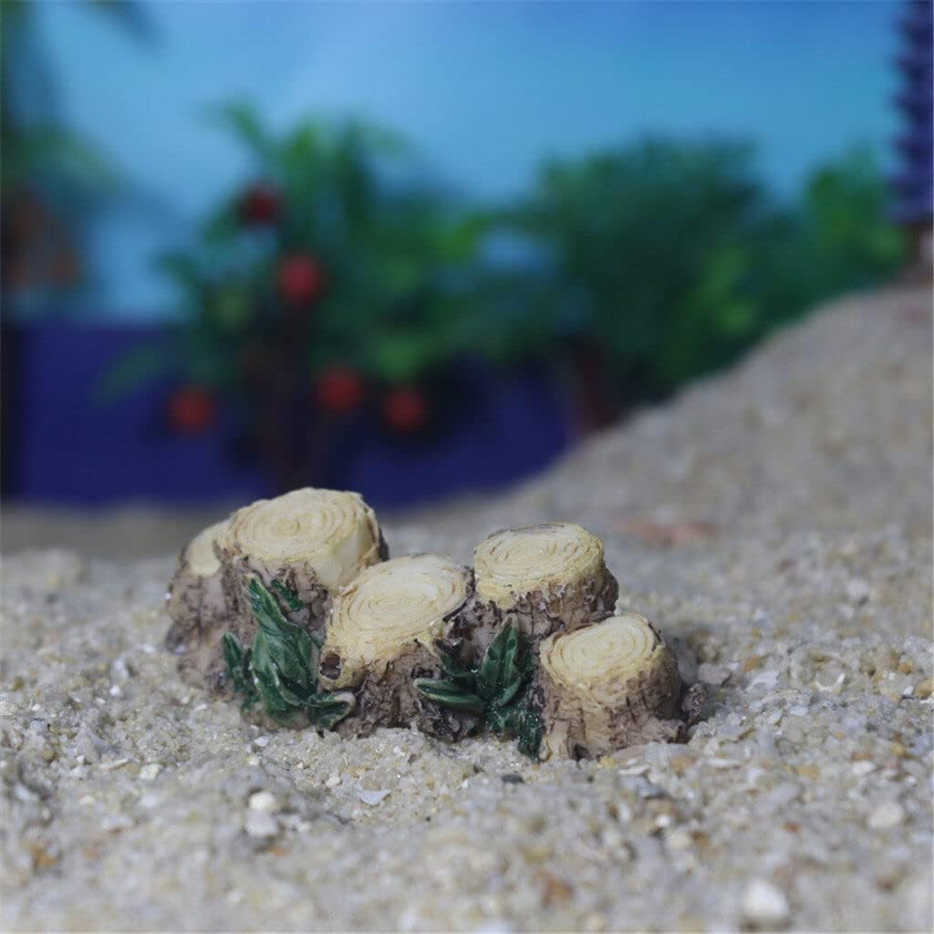 2 Pcs Miniature Resin Stump Micro Landscape Fairy Garden Ornament Mini Doll House Outdoor Landscape Decor Outdoor Statues, Decorative Gnomes for Home