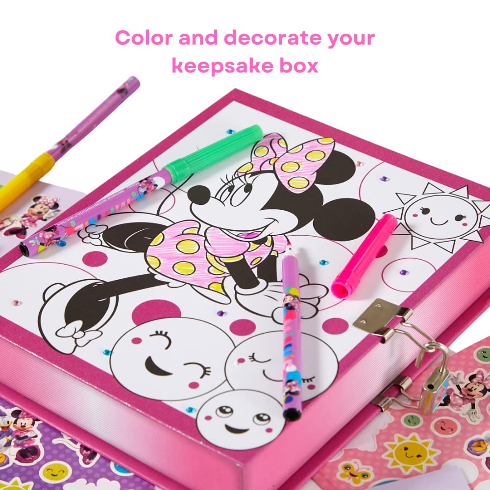 Innovative Designs Disney Minnie Mouse Keepsake Treasure Storage Box Craft Set for Girls