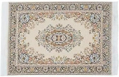 1/12 Scale Dollhouse 10 x 15cm MiniatureWoven Rug, 2026 Upgrade Silk Floor Carpet, Decorative Covering for Dolls House
