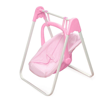 Badger Basket Doll Swing Carrier - Adjustable Toy Swing for 18 Inch Dolls with Sturdy Frame, Lightweight Portable Design, and Easy Assembly - Pretend