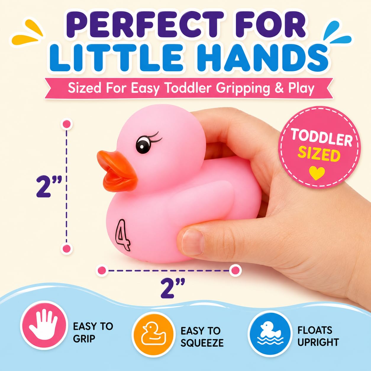 10 Pack: Numbers Counting Rubber Ducks Colorful Bath Toys - 1, 2, 3 Learn to Count Numeracy Early Learning Educational Bathtime Squeak Duckies Bathtub