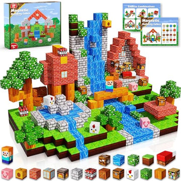 Goody King Magnetic Blocks |100PCS Magnetic Building Cube Game, Constructions Toys for Boys & Girls Age 3-4, 5 6 7 8 9 10, STEM Montessori Stacking
