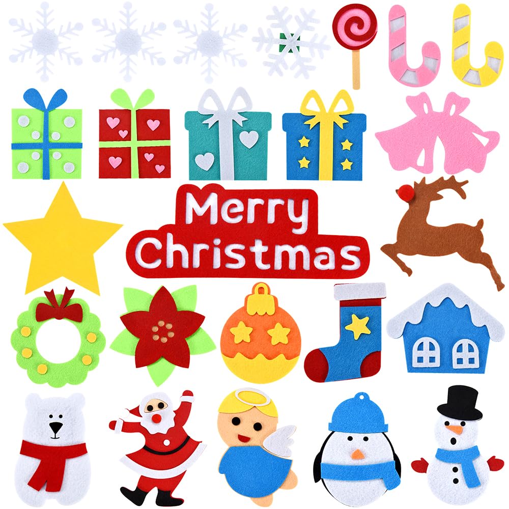 HmiL-U Felt Christmas Tree - 3.4 FT Christmas Decorations for Toddlers with 30 Pcs Ornaments,DIY Xmas Gifts for Door Wall Hanging Decorations